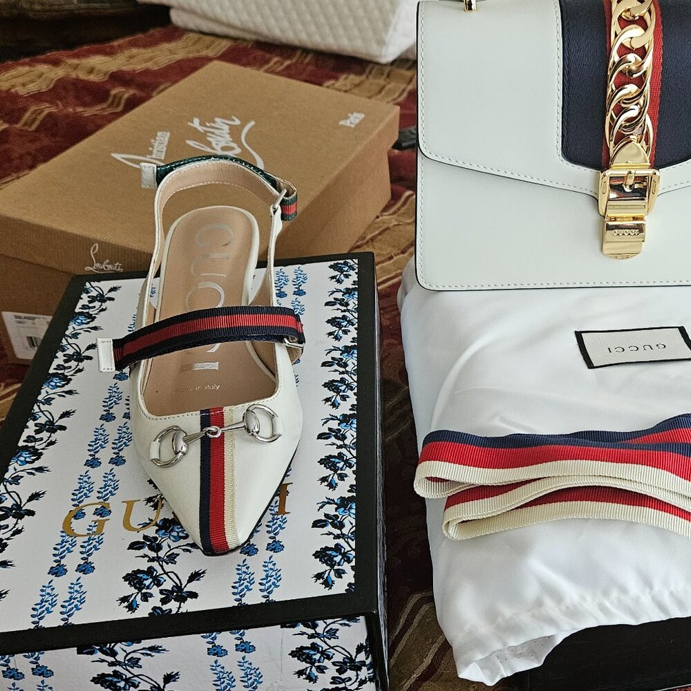 Gucci sling back white
